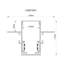 Вбудованний шинопровід для низьковольтних трекових світильників чорний 1м CABM1001 Feron