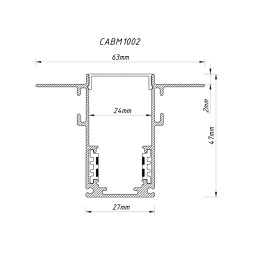 Вбудованний шинопровід для низьковольтних трекових світильників чорний 2м CABM1002 Ardero