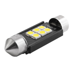 Светодиодная автолампа C5W SV8.5 с обманкой 12-24В 39мм SMD3020-6led белый