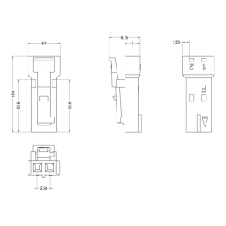 Конектор C2541 папа білий з проводом 150мм, 2*(0,1-0,35) LEDUA