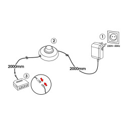 Комплект драйвер 12W+ножний вимикач+розподільча коробка 3 виходи, білий 12V LEDUA