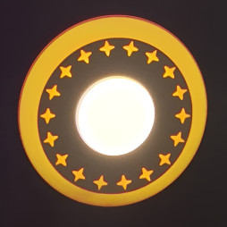 LED панель Lemanso "Зірки" 3+3W з жовтою підсвіткою 350Lm 4500K 175-265V / LM535 коло