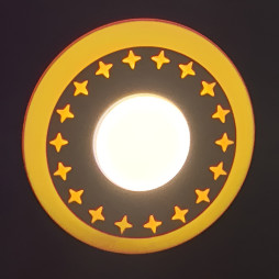 LED панель Lemanso "Зірки" 6+3W з жовтою підсвіткою 540Lm 4500K 175-265V / LM540 коло