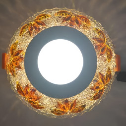 LED панель Lemanso "Пальма" 3+3W з жовтою підсвіткою 350Lm 4500K 175-265V / LM1010 коло