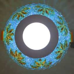 LED панель Lemanso "Пальма" 3+3W з синьою підсвіткою 350Lm 4500K 175-265V / LM1010 коло