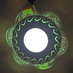 LED панель Lemanso "Тінь" 3+3W з зеленою підсвіткою 350Lm 4500K 175-265V / LM1017 коло