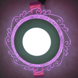 LED панель Lemanso "Хвиля" 3+3W з рожевою підсвіткою 350Lm 4500K 175-265V / LM1016 коло