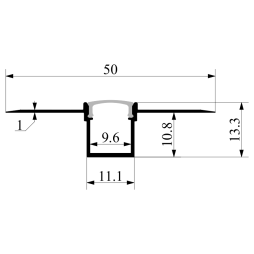Профиль алюминиевый анодированный LEDUA АЛ-21-4 + рассеиватель для LED ленты для гипсокартона 3 м