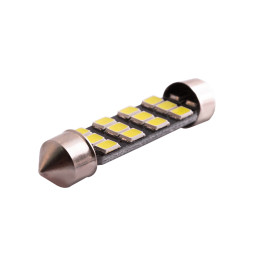 Світлодіодна авто лампа S85-41mm-12smd 2835 чорна плата білий 12V LEDUA