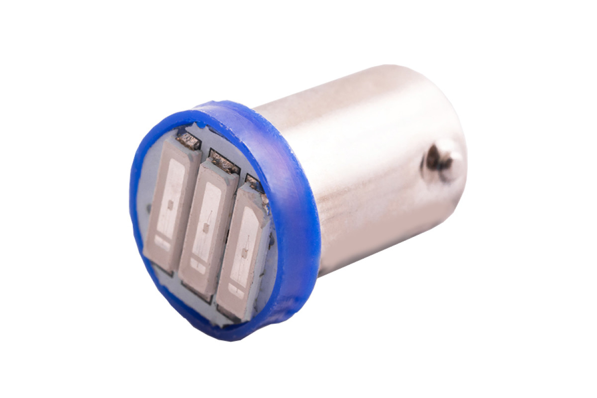 Світлодіодна авто лампа BA9S-7020-3SMD синій 12V LEDUA