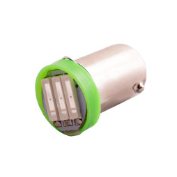 Светодиодная автолампа BA9S T4W 12В SMD7020-3led зеленый