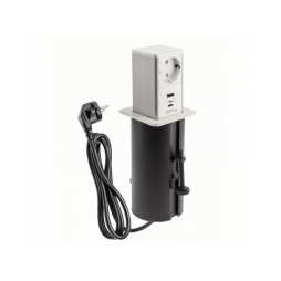 Подовжувач TOWER 1 розетка SCHUKO 1xUSB 1хTYPE-C  провід 1,5м з вилкою 180-250V білий GTV