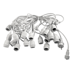Гірлянда белт-лайт світлодіодна IP65 220-240V 20xE27 + кабель 10м + вилка (IP44) / біла LMA8010 (зєднувальна) тільки LED Лємансо