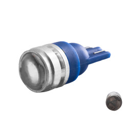 Світлодіодна авто лампа T10-2835-3smd з лінзою синій 12V LEDUA