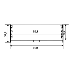 Профиль алюминиевый анодированный LEDUA АЛ-24 + рассеиватель для LED ленты накладной 2 м - Уценка