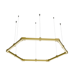 Світильник розбірний світлодіодний підвісний, Гексагон, Соти, стельовий "Шестикутник міні" шестикутник 110-240V 24W 4500k 500*6 золотий корпус LEDUA