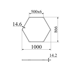 Світильник розбірний світлодіодний підвісний, Гексагон, Соти, стельовий "Шестикутник міні" шестикутник 110-240V 24W 4500k 500*6 червоний корпус LEDUA