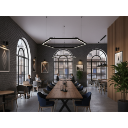 Світильник розбірний світлодіодний підвісний, Гексагон, Соти, стельовий "Шестикутник міні" шестикутник 110-240V 24W 4500k 500*6 зелений корпус LEDUA