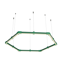 Світильник розбірний світлодіодний підвісний, Гексагон, Соти, стельовий "Шестикутник міні" шестикутник 110-240V 24W 4500k 500*6 зелений корпус LEDUA