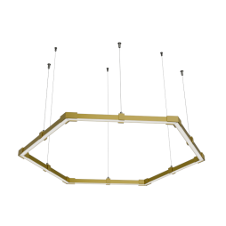 Світильник розбірний світлодіодний підвісний, Гексагон, Соти, стельовий "Шестикутник міні" шестикутник 110-240V 24W 6500k 500*6 золотий корпус LEDUA