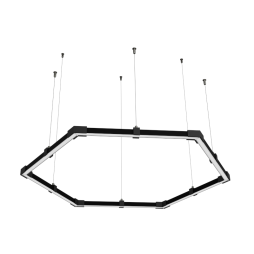 Світильник розбірний світлодіодний підвісний, Гексагон, Соти, стельовий "Шестикутник міні" шестикутник 110-240V 24W 6500k 500*6 чорний корпус LEDUA