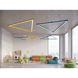 Светильник разборный подвесной светодиодный, потолочный Дельта мини треугольник 110-240V 24W 3500k1000*1000*1000 зеленый корпус LEDUA