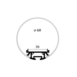 Профиль алюминиевый анодированный LEDUA АЛ-30 круглый + рассеиватель для LED ленты подвесной 1 м