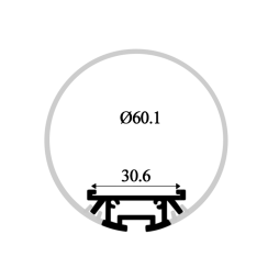 Профиль алюминиевый анодированный LEDUA АЛ-30 круглый + рассеиватель для LED ленты подвесной 2 м