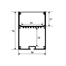 Профиль алюминиевый LEDUA АЛ-31 + рассеиватель для LED ленты накладной/подвесной 2 м Черный