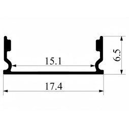 Профиль алюминиевый анодированный LEDUA АЛ-83 + рассеиватель для LED ленты накладной 2 м - Уценка