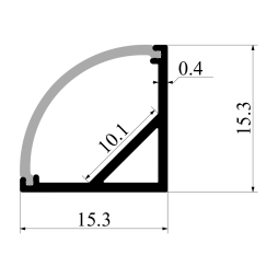 Алюмінієвий профіль для світлодіодної стрічки АЛ-06 2 метра (50грам на 1м) анодований кутовий «Місцями деформація» LEDUA