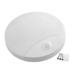 Светильник светодиодный настенно-потолочный с датчиком движения 15Вт 4000К IP44 110-240В круглый