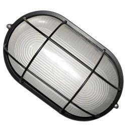 Світ-к LEMANSO овал метал. для лед лампи 20W з реш. BL-1462 чорний (BL-1402) гар.60днів