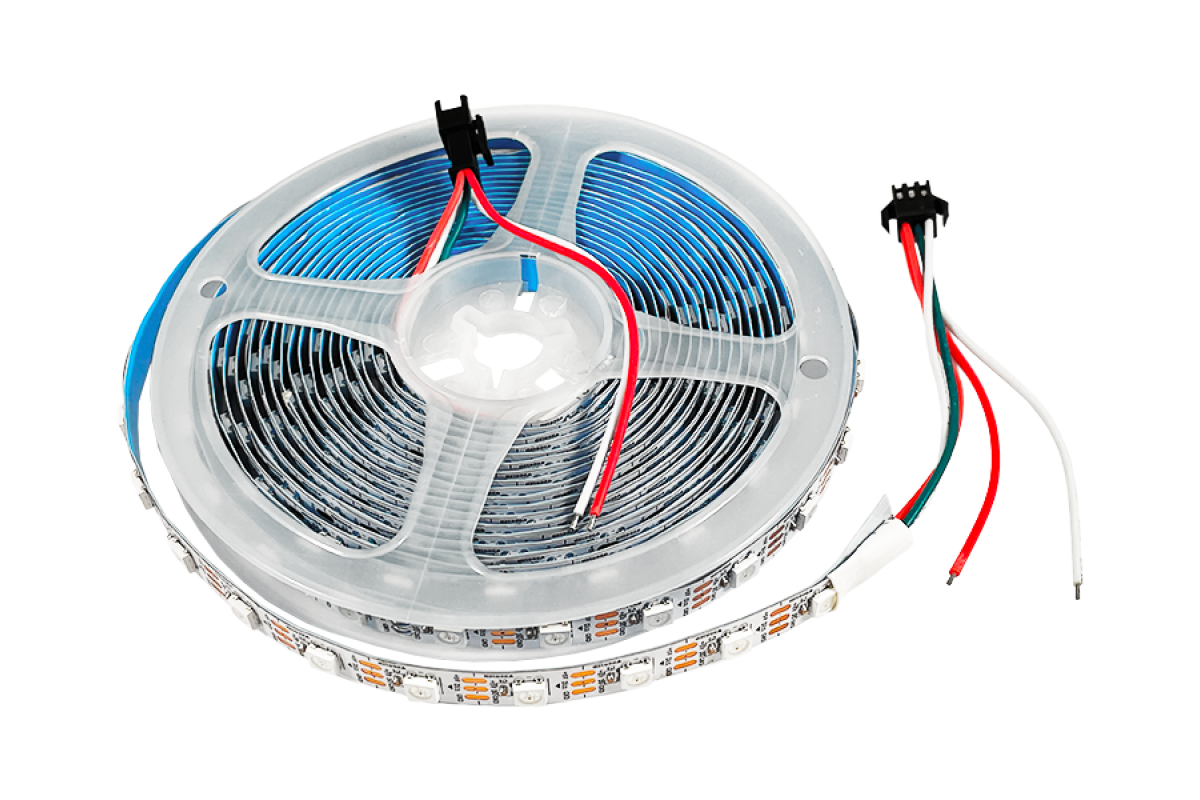Світлодіодна стрічка 5050-60led-10mm-5V 12W/m 1500cmd IP20 WS2812 2 роки гарантії RGB SMART LEDUA