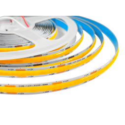 Светодиодная лента 1 м COB 320 LED 12В 12Вт/м 600Lm IP20 желтый