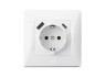 Розетка одинарная с заземлением из USB+USB-C белая VIDEX BINERA