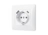Розетка одинарная с заземлением из USB+USB-C белая VIDEX BINERA