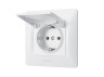 Розетка одинарна із заземленням та кришкою біла VIDEX BINERA