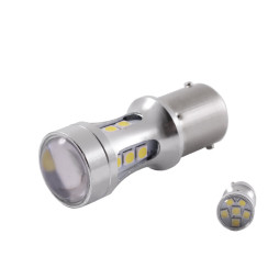 Світлодіодна авто лампа T25-3030-12SMD+6SMD лінза 1156 білий 12V LEDUA