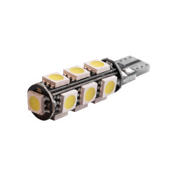 Светодиодная автолампа T10 W5W с обманкой 12В SMD5050-13led белый