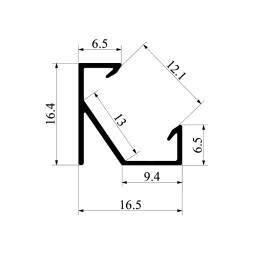 Алюмінієвий профіль для світлодіодної стрічки АЛ-112 2 метра анодований кутовий без диффузору LEDUA
