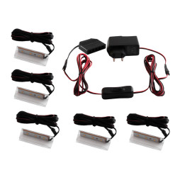 Комплект светодиодных клипс пластиковых LEDUA для подсветки стеклянных полок 5шт 110-240В белый