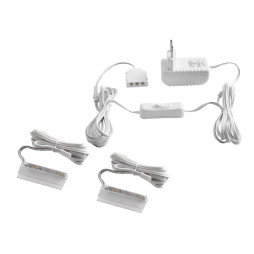 Комплект светодиодных клипс пластиковых LEDUA для подсветки стеклянных полок 2шт 110-240В белый