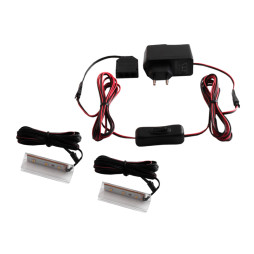 Комплект светодиодных клипс пластиковых LEDUA для подсветки стеклянных полок 2шт 110-240В белый