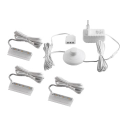 Комплект светодиодных клипс пластиковых LEDUA для подсветки стеклянных полок 3шт 110-240В белый