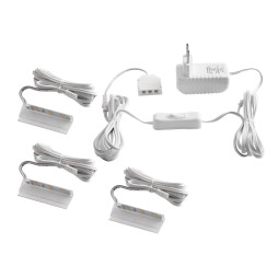 Комплект светодиодных клипс пластиковых LEDUA для подсветки стеклянных полок 3шт 110-240В синий