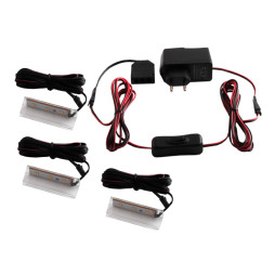 Комплект светодиодных клипс пластиковых LEDUA для подсветки стеклянных полок 3шт 110-240В синий