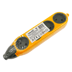 Колодка "Апельсин" 4+4 гнізда 10A/250V, без заземл. гнізда з двох сторін / LMK75008 Макс.2500Вт помаранчевий Лємансо