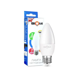 Світлодіодна лампа C37 7W E27 3000K 175-260V матова ВТ-567 Biom