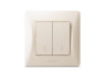 Выключатель двухклавишный кремовый проходной VIDEX BINERA